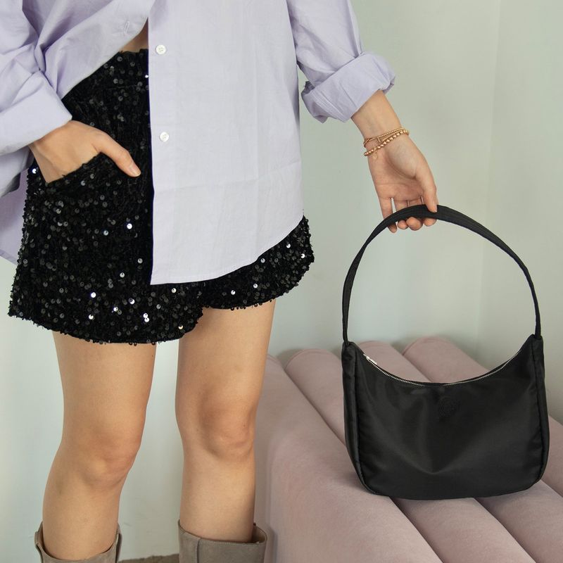 nylon mini hobo bag_black