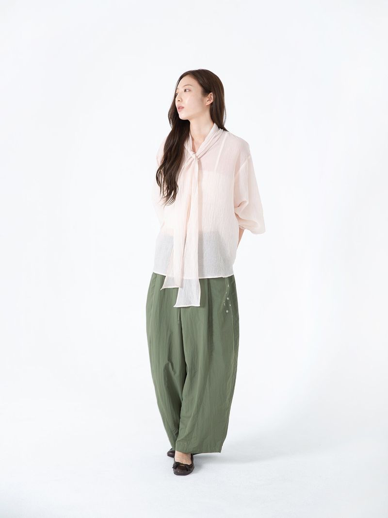 Ribbon Tie Blouse (Pink)