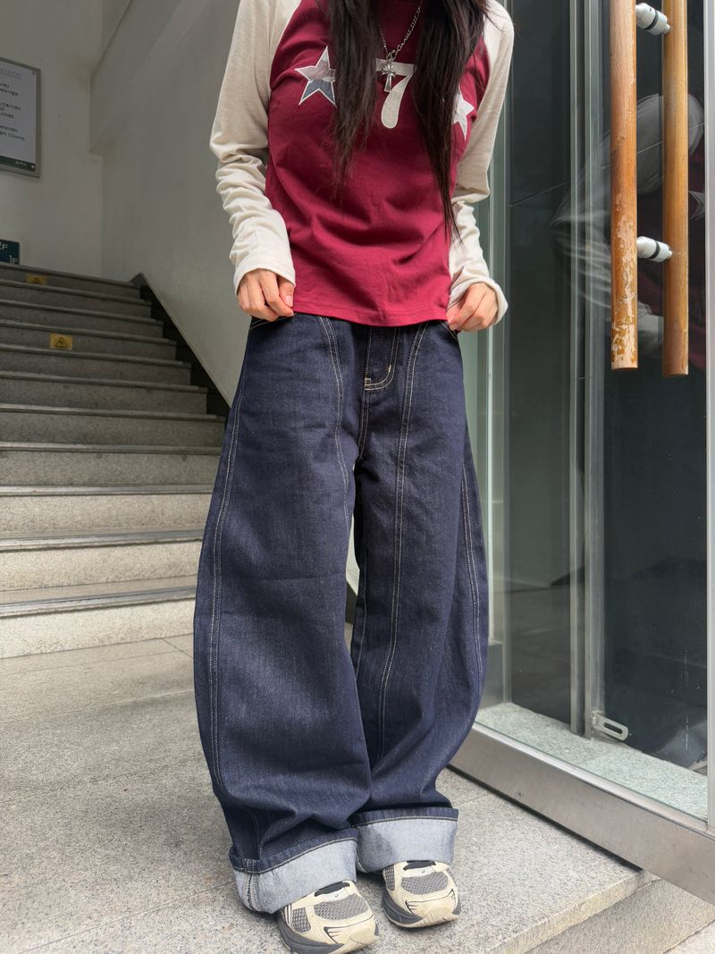 heenytsuki（ヒニツキ）の「ユニセックスアズマデイリーステッチセルヴィッジデニムパンツ（パンツ）」