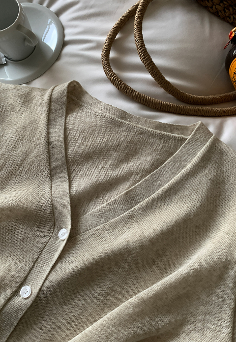 Devon Linen V-neck Cardigan / 7 colors