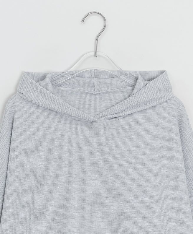 Felpa Waffle Over Hoodie