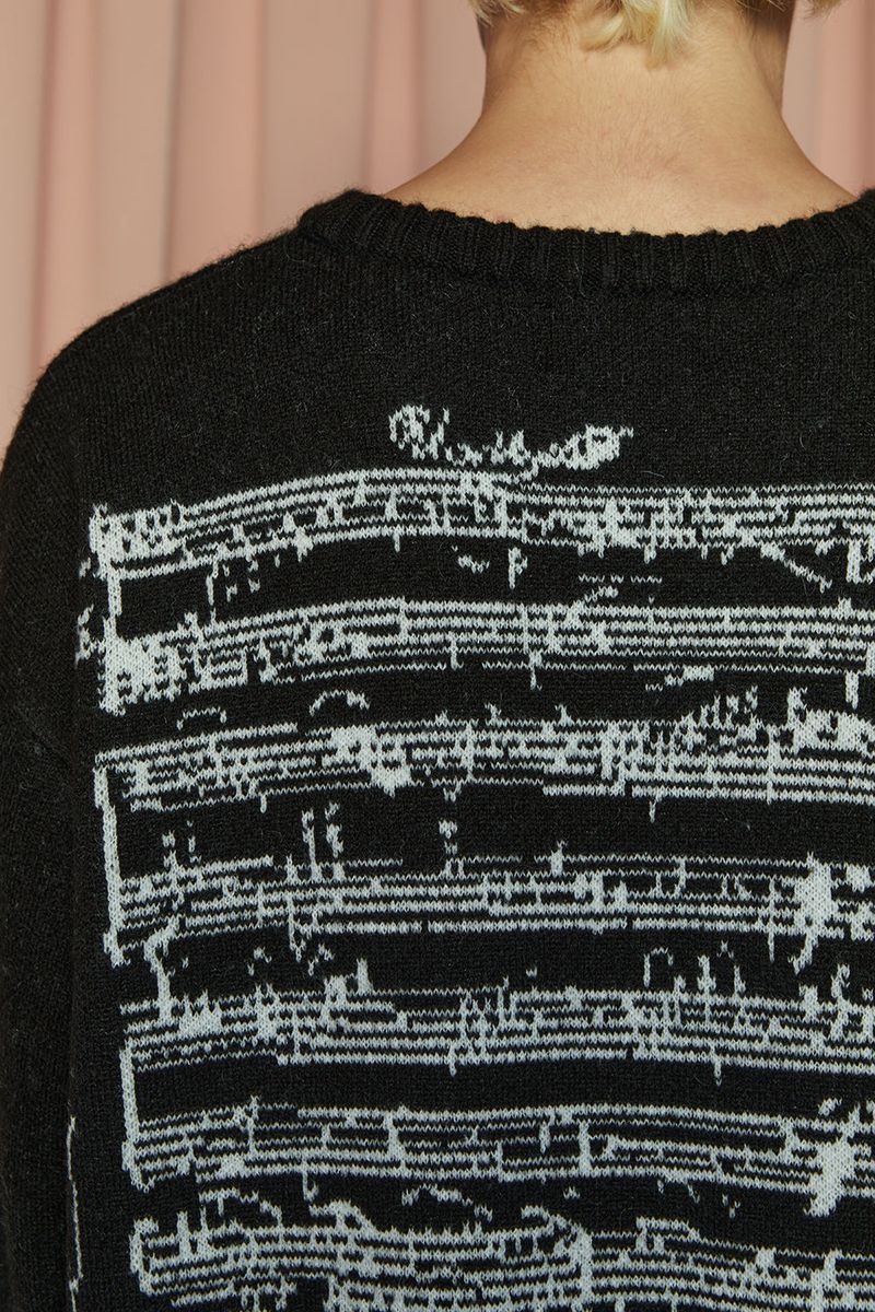 U SHEET MUSIC KNIT / BLACK