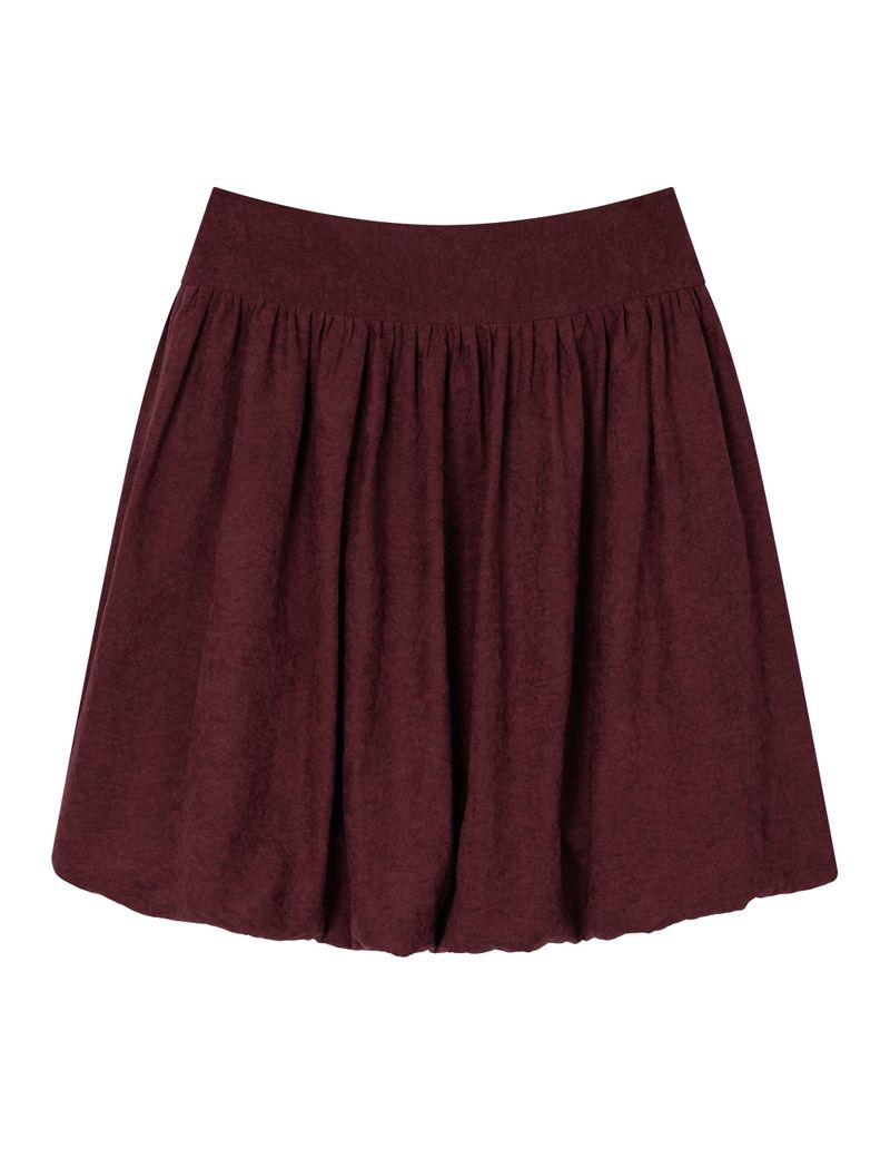 BUTTON PUMPKIN MIDI SKIRT(BURGUNDY)