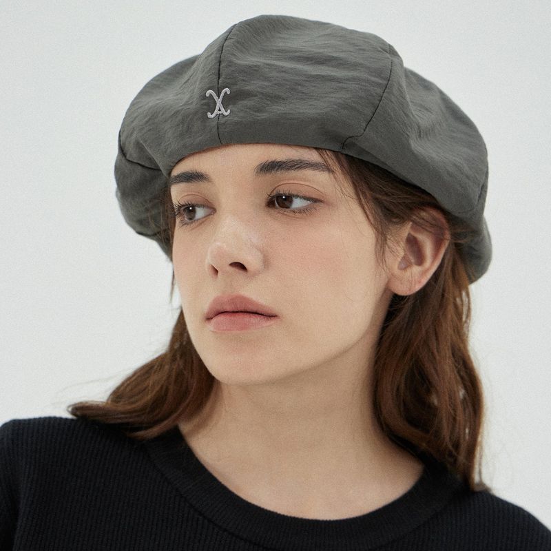 VA Curved Logo Easy Fit Newsboy Cap / Gray