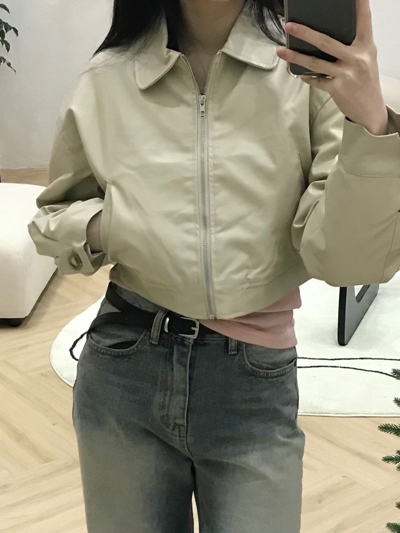 Malo short leather jacket