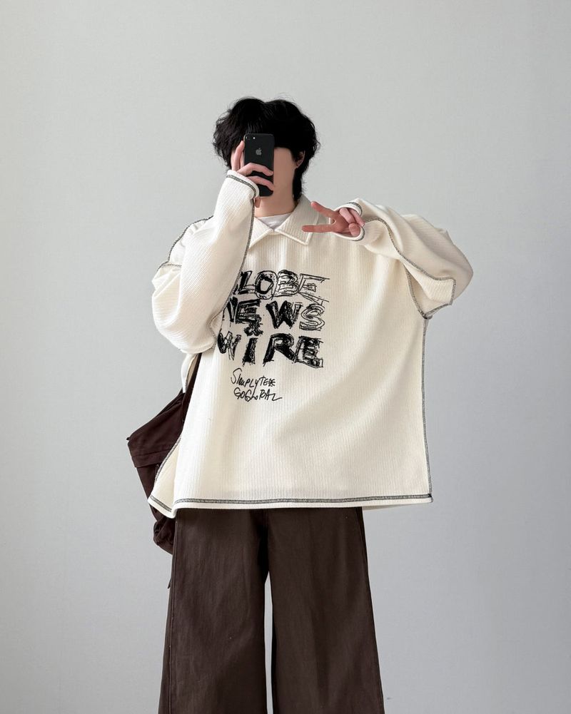 Finish Collar Knit T-shirt