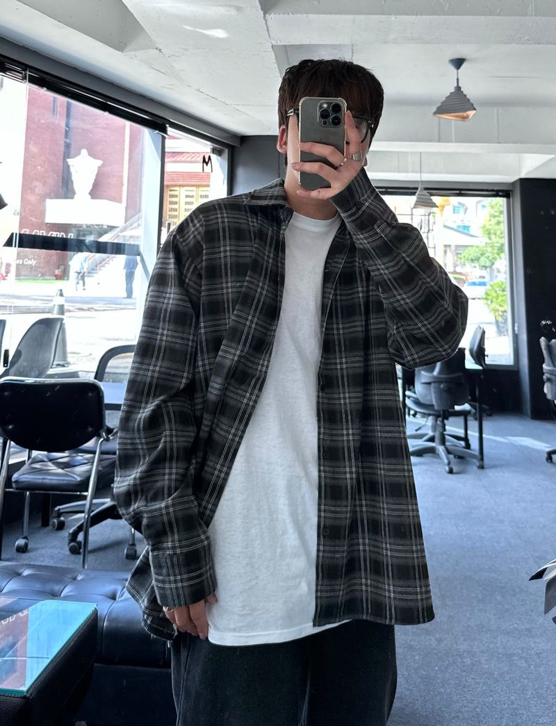 [premium] jack check overfit shirts