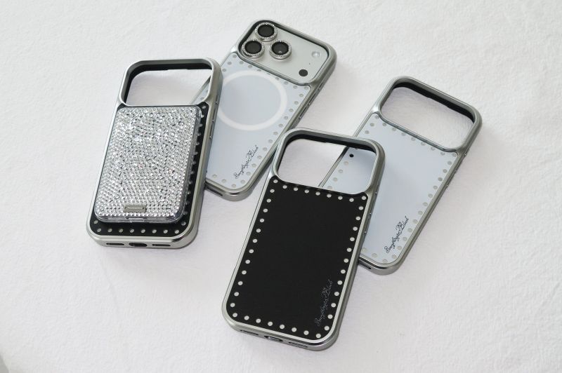 round dot mirror bumper case + magsafe [black]