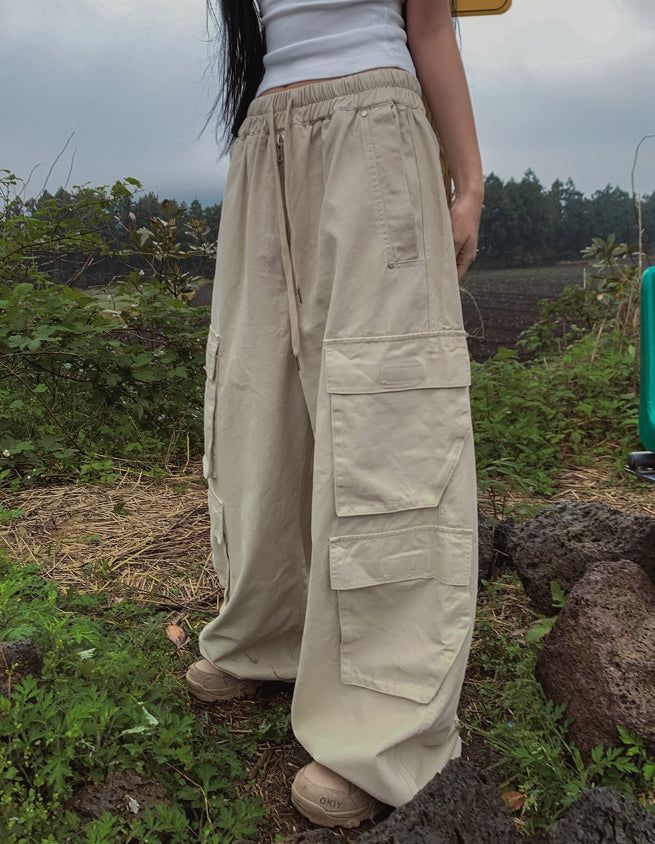 ruby zipper wide cargo pants