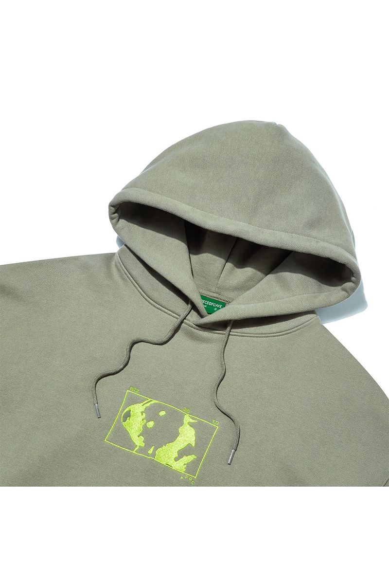 Square Graphic Hoodie_Moss Green