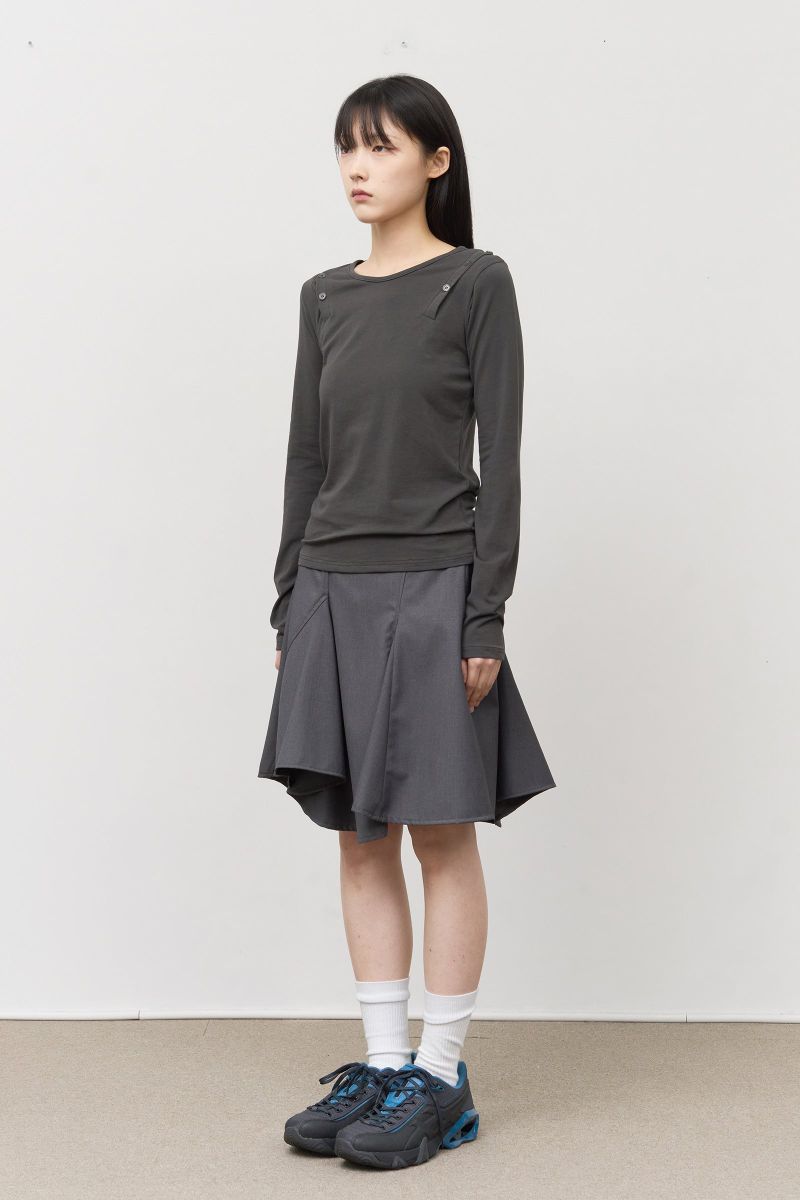 (W) Piece Unbalance Skirt