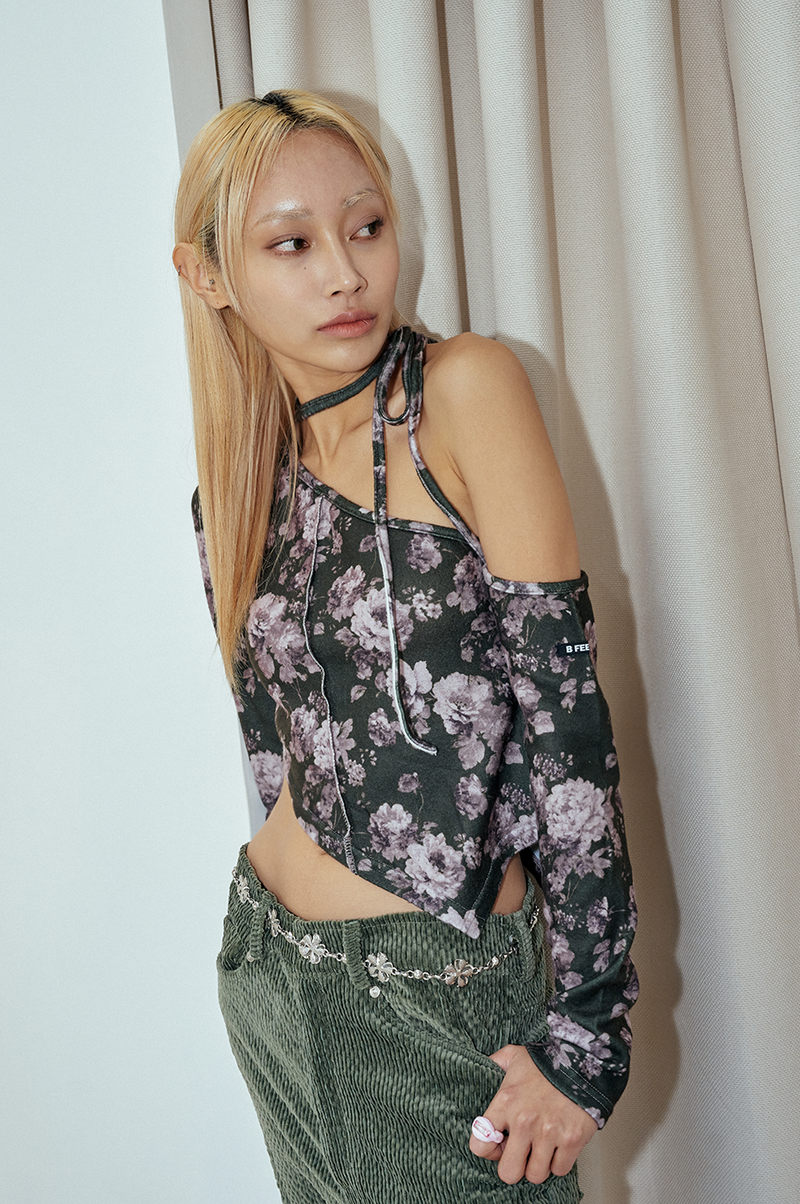 BFEEP（ビーピーピ）の「flower unbalance t _ green（Tops）」