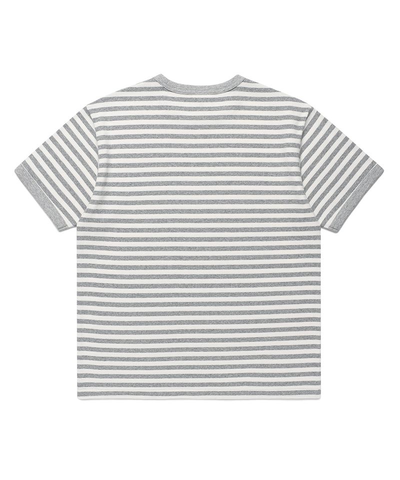 STRIPED TWIN STAR RINGER SS TEE LIGHT GREY(CV2GMUT505A)