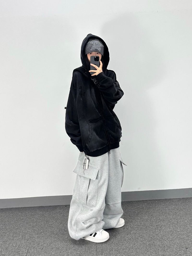 rugged fleece big balloon pants