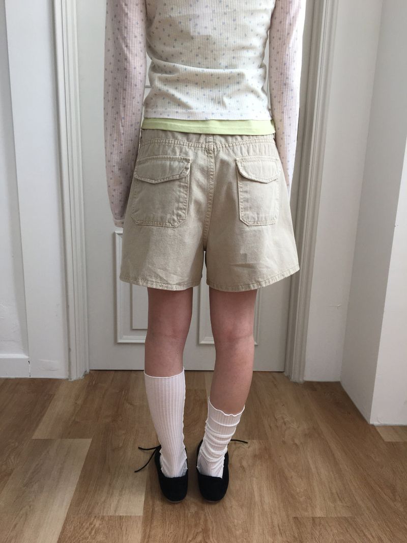 Cotton button shorts (3color)