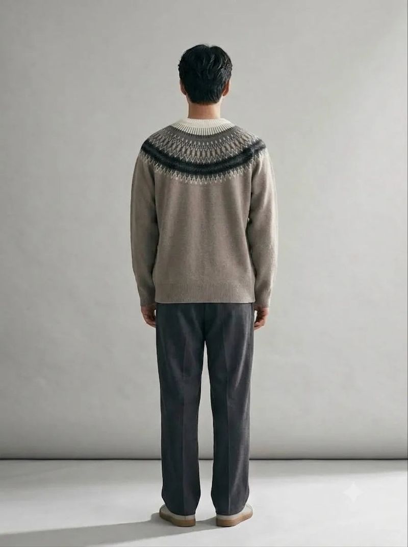Grey Nordic Pattern Knit
