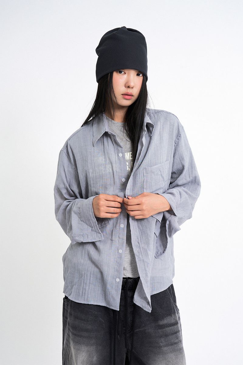 Raucohouse（ラウコハウス）の「Light crease summer check shirt（Tops）」