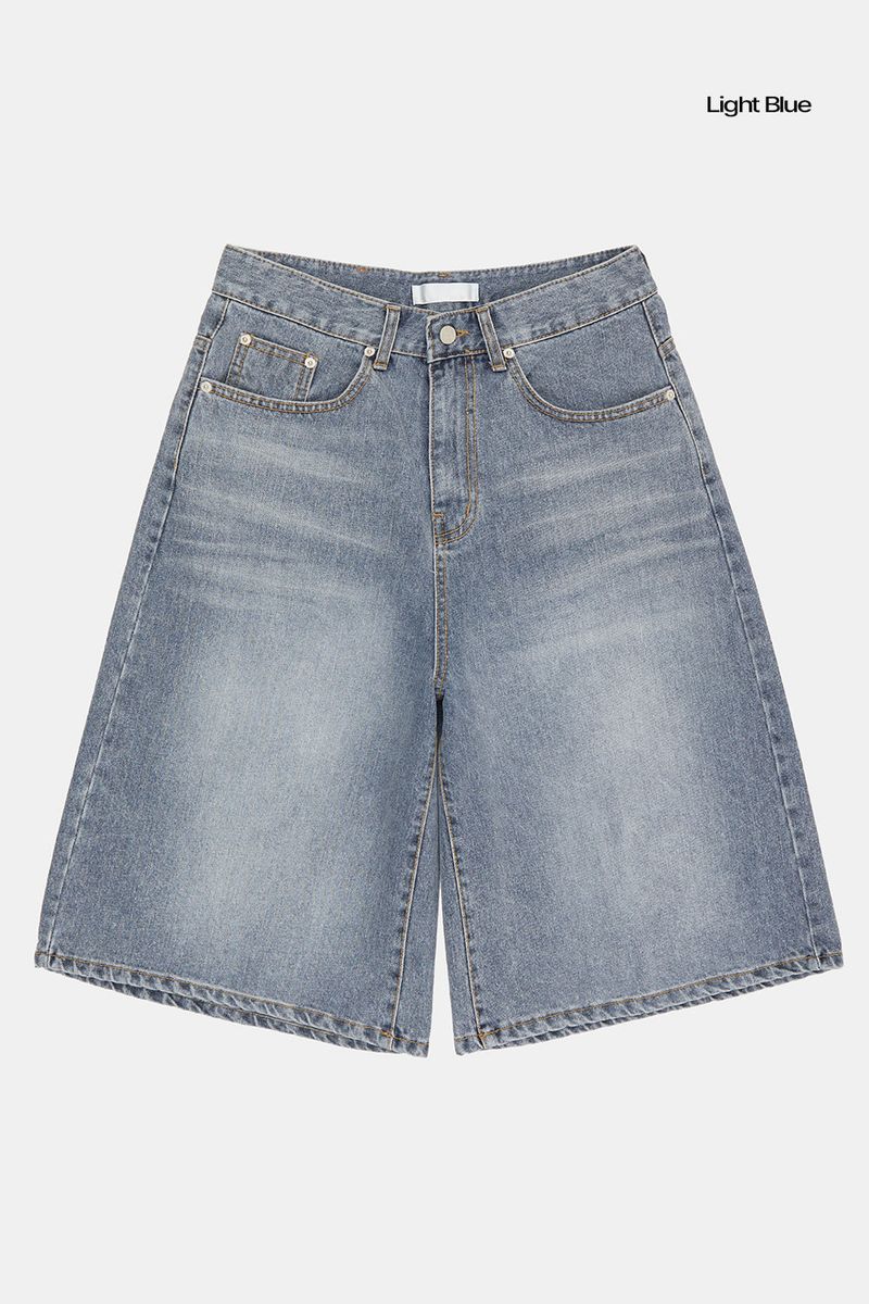 Faded vintage bermuda denim pants