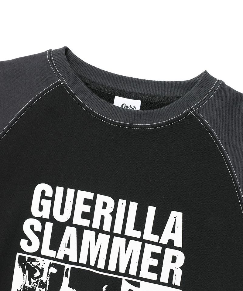GUERILLA SLAMMERS RAGLAN SWEATSHIRT BLACK(CV2DFUM445A)