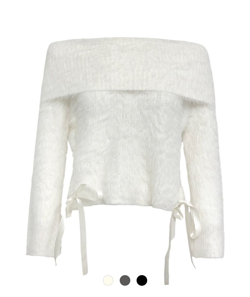 Cozy&Kitsch(コージーアンドキッチ)の「Elle Ribbon Fur Shoulder Knit(Tops)」