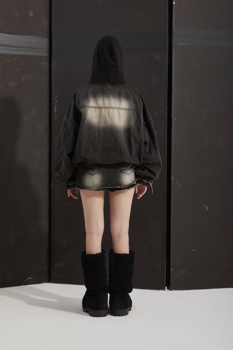 COVER DENIM JACKET -BLACK