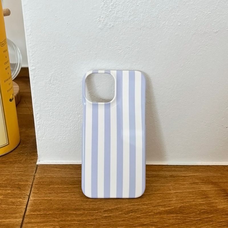 Striped glossy hard case (light purple)