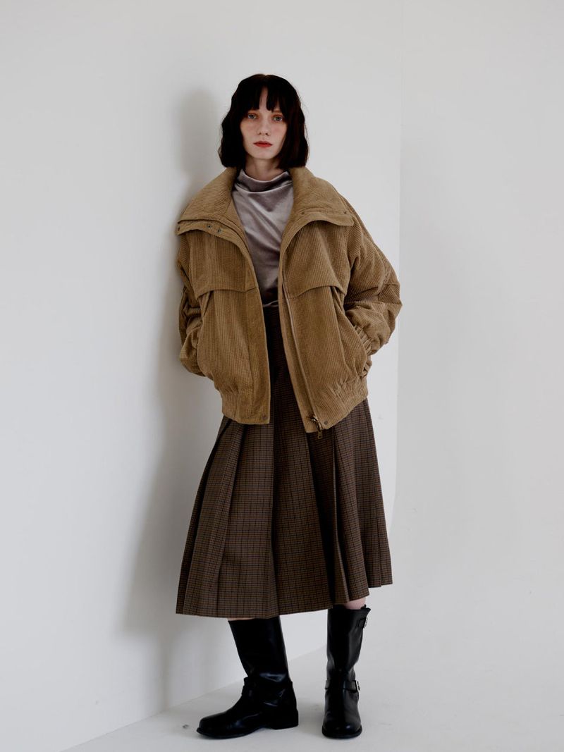 LETOILE（レトワール）の「BROWN CHECK MIDI PLEAT SKIRT（Skirts）」
