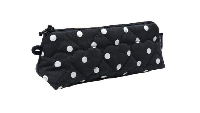 Triangle zipper Pencil Pouch_Dot Black