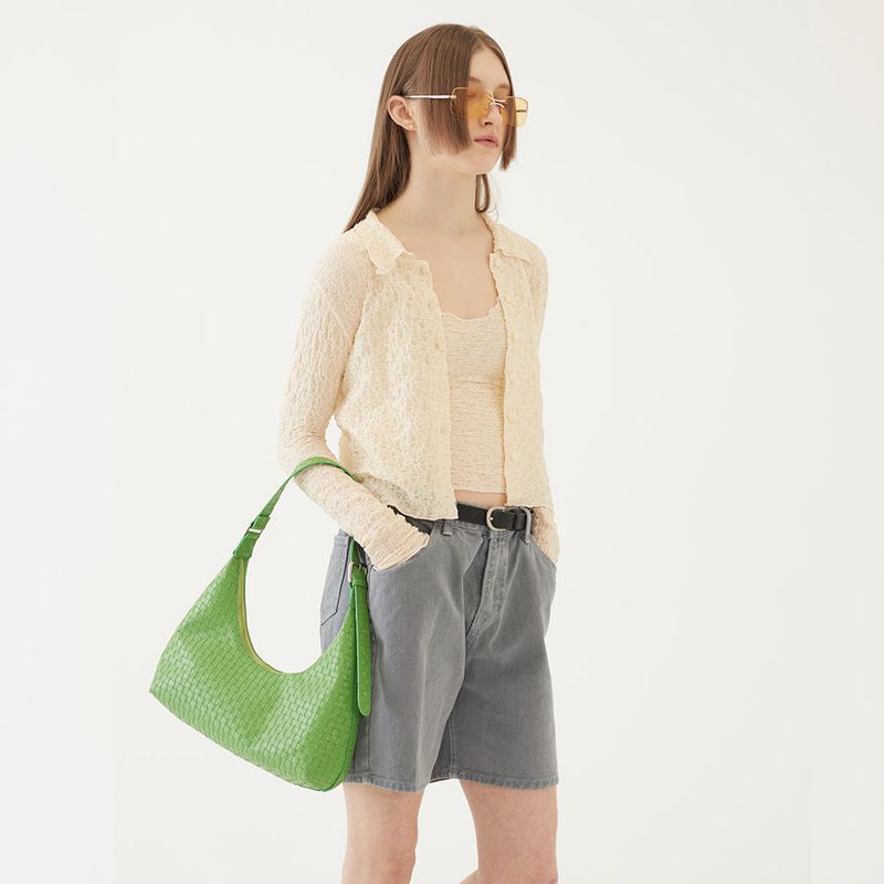 CURVED SHAPE BAG (GREEN)