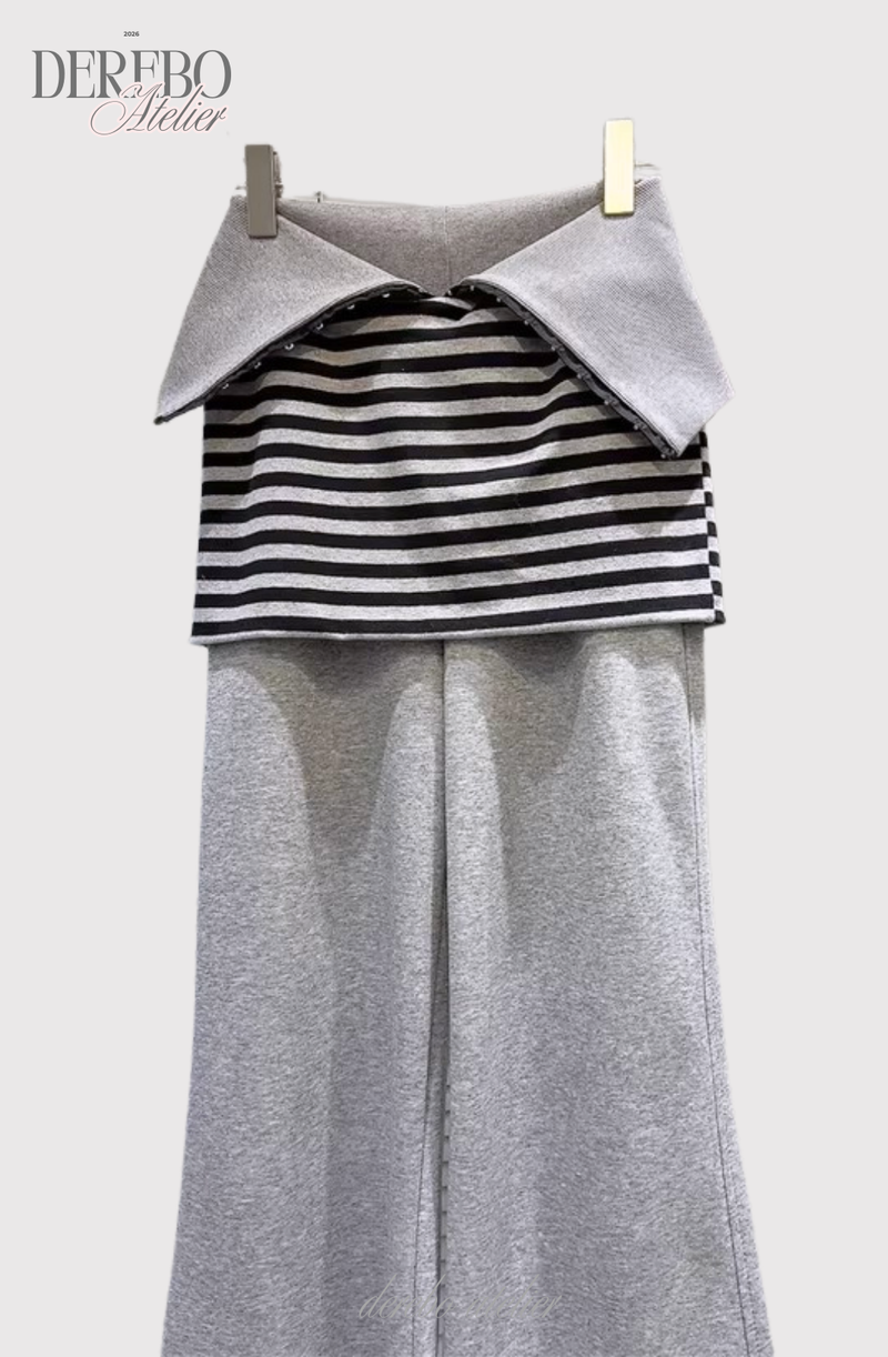 Gradient Off-Shoulder Zip-Up (PANTS)