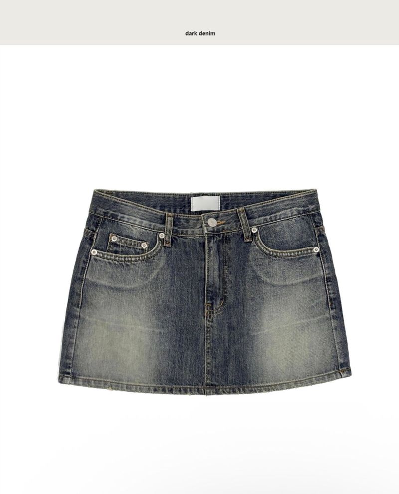 ginger deep washing low denim sk