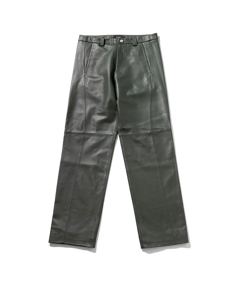 LAMSKIN CURVED LINE PANTS