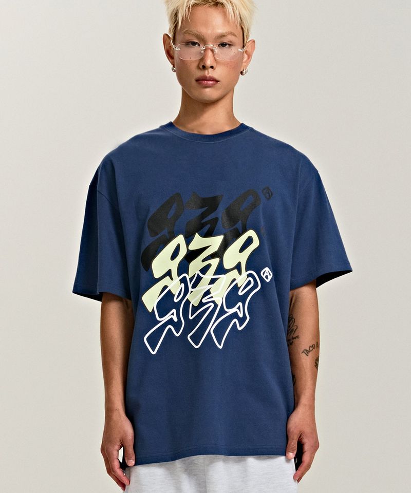 ARCHIVE BOLD（アーカイブボールド）の「939 SMASHED LOGO T-SHIRTS (BLUE)（Tops）」