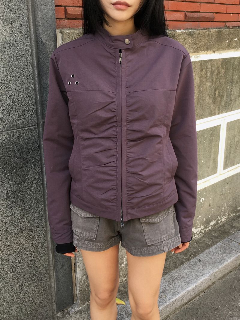 Rosy Shirring Cotton Rider Jacket (3c)