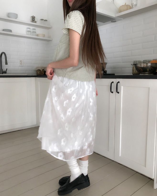 Linky Check Puff Blouse