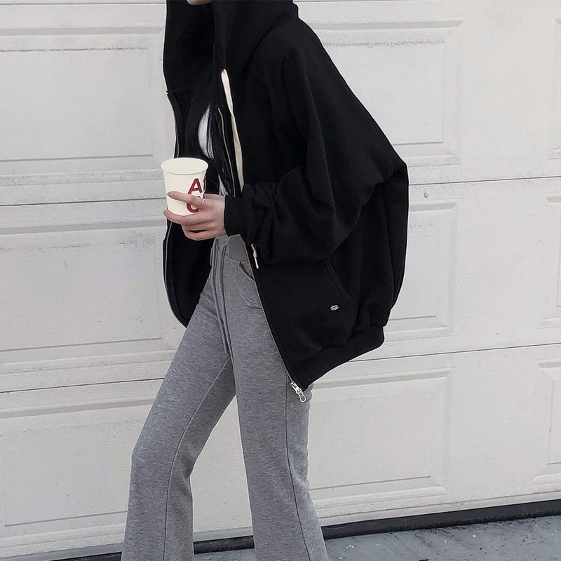 [Bellied made] Movening Color Blocking Two-Way Hooded Zip-up
