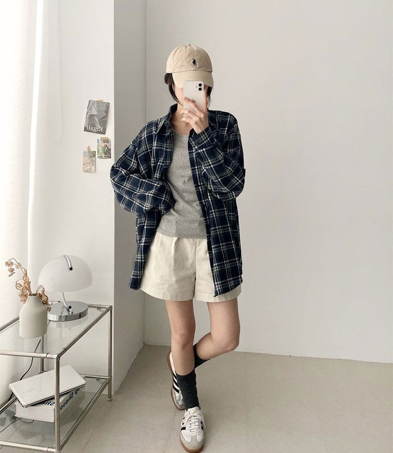 Lue Loose Fit Checkered Shirt