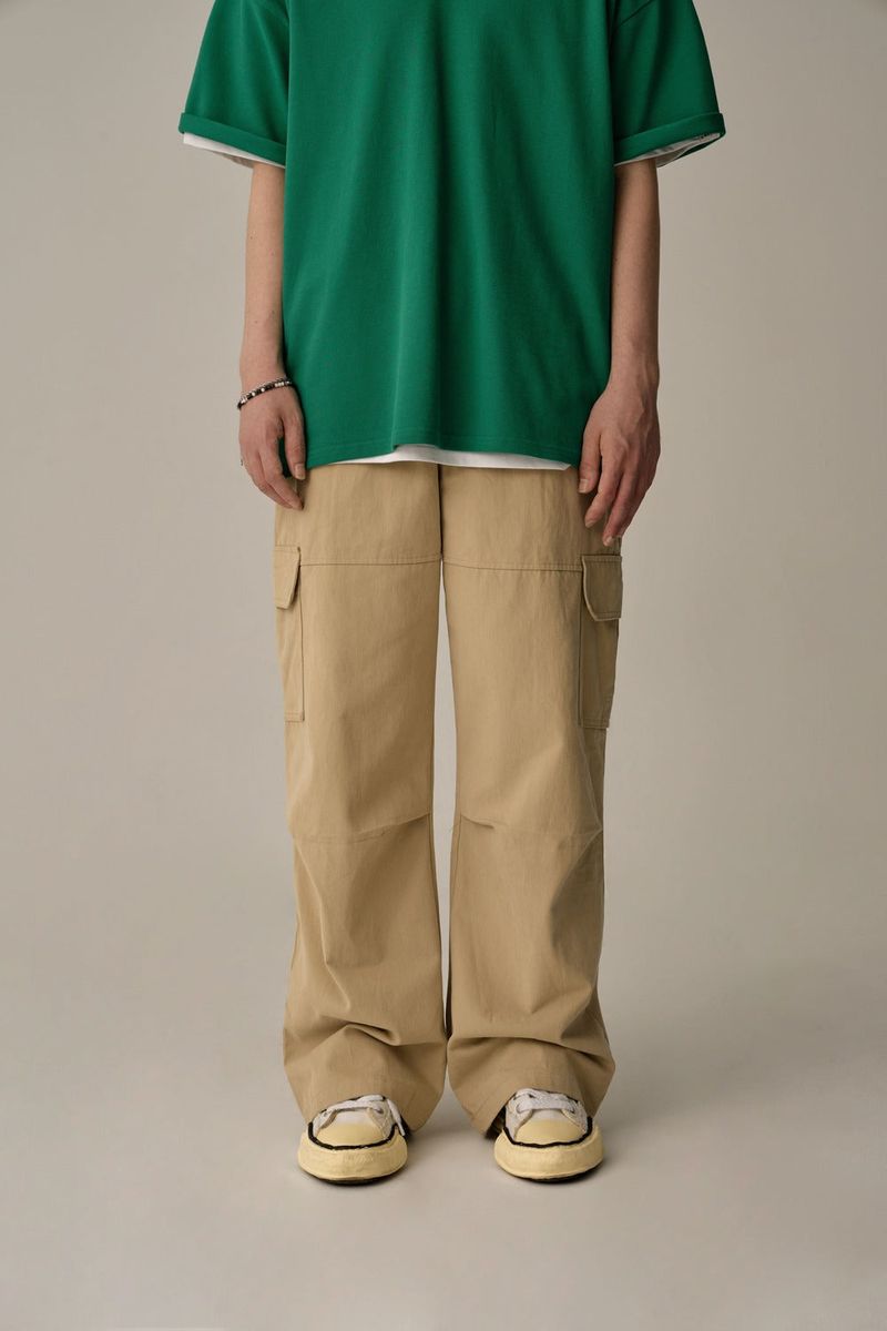 SUEDE COTTON CARGO PHANTS (BEIGE)
