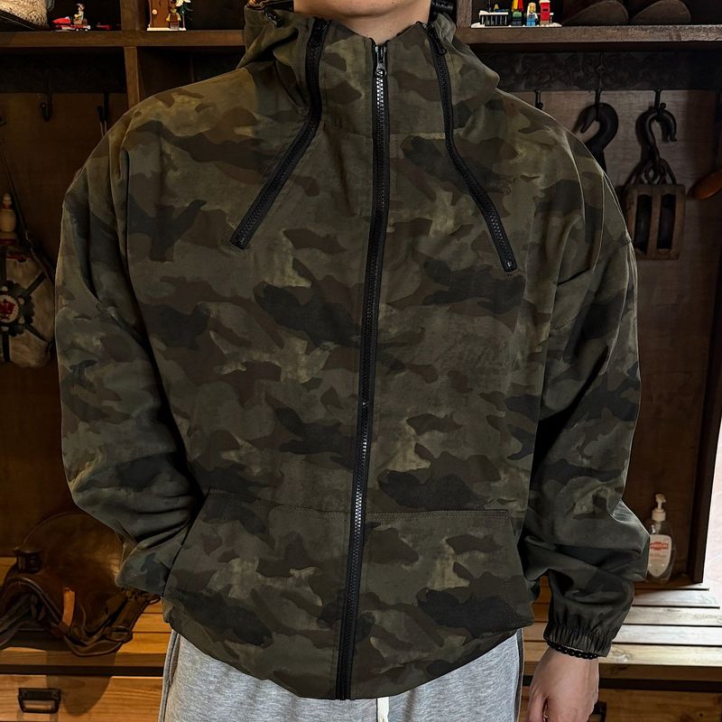 Camouflage Zipper Hooded Jacket