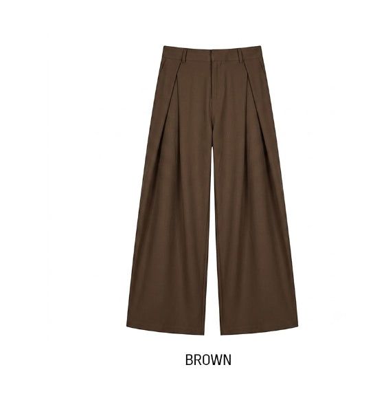Summer Cooling Deep-Tuck Wide Slacks