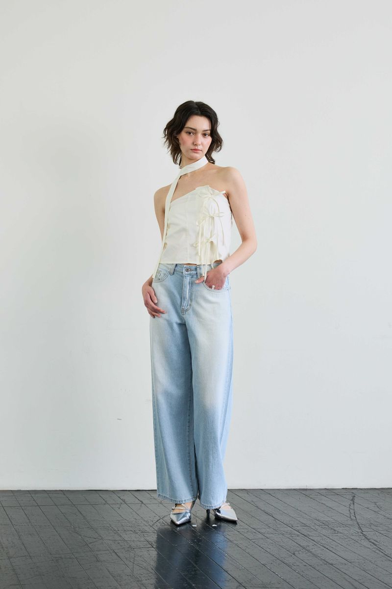 AZURE WIDE DENIM PANTS / SKY BLUE