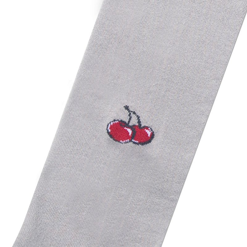 CHERRY LOGO KNEE SOCKS [LIGHT GRAY]