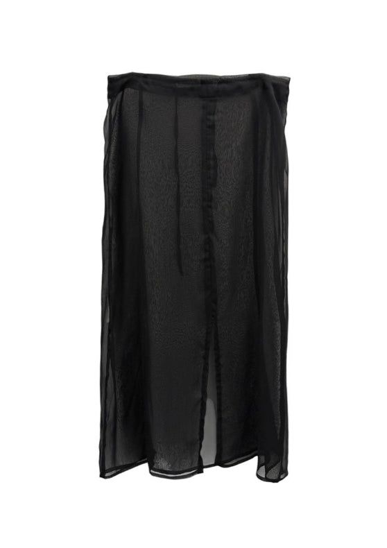 Sheer See-through Layered Long Skirt