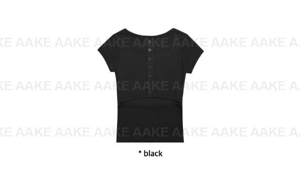 BACK BUTTON SLIT TEE