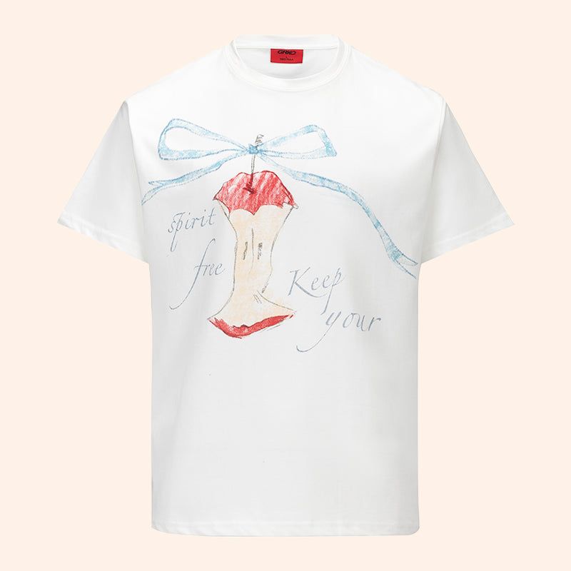 Relaxed T-shirt with an apple