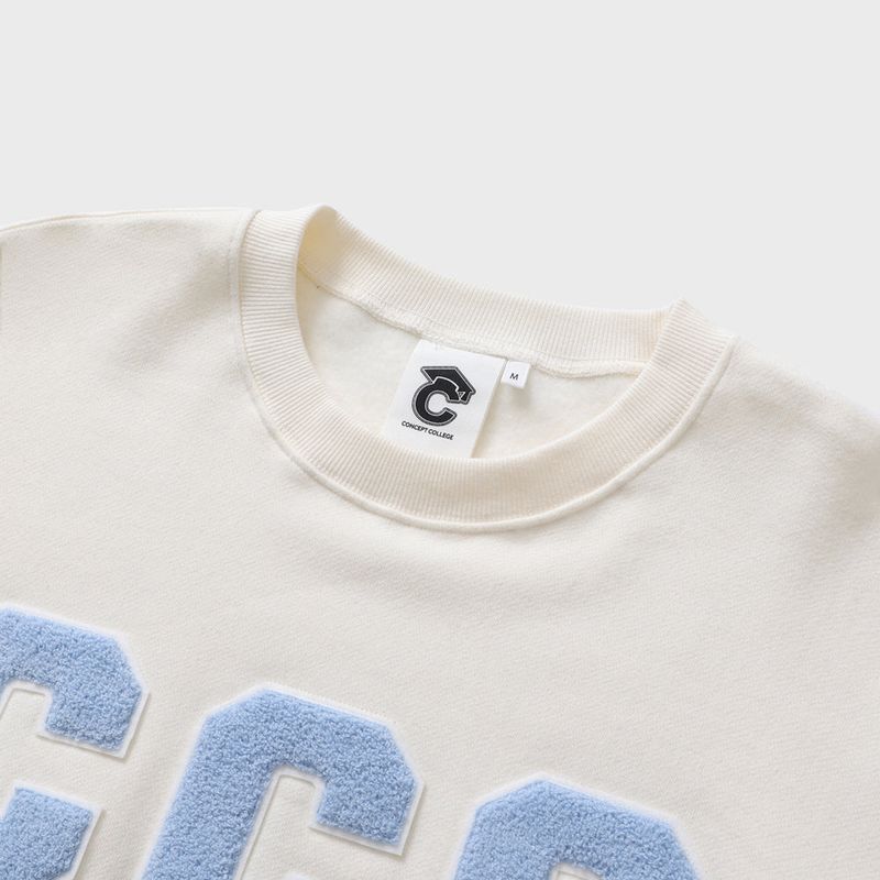 CCC Skyblue Patch Sweatshirt / Ivory [Unisex]