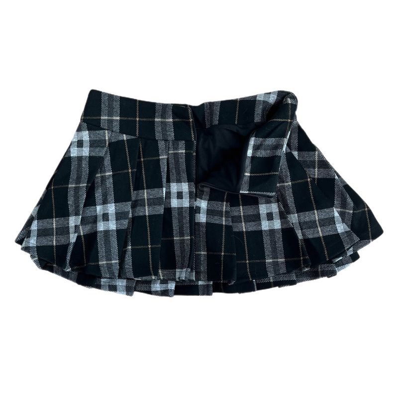 Dear. Winter Winter Check Tiered Mini Skirt
