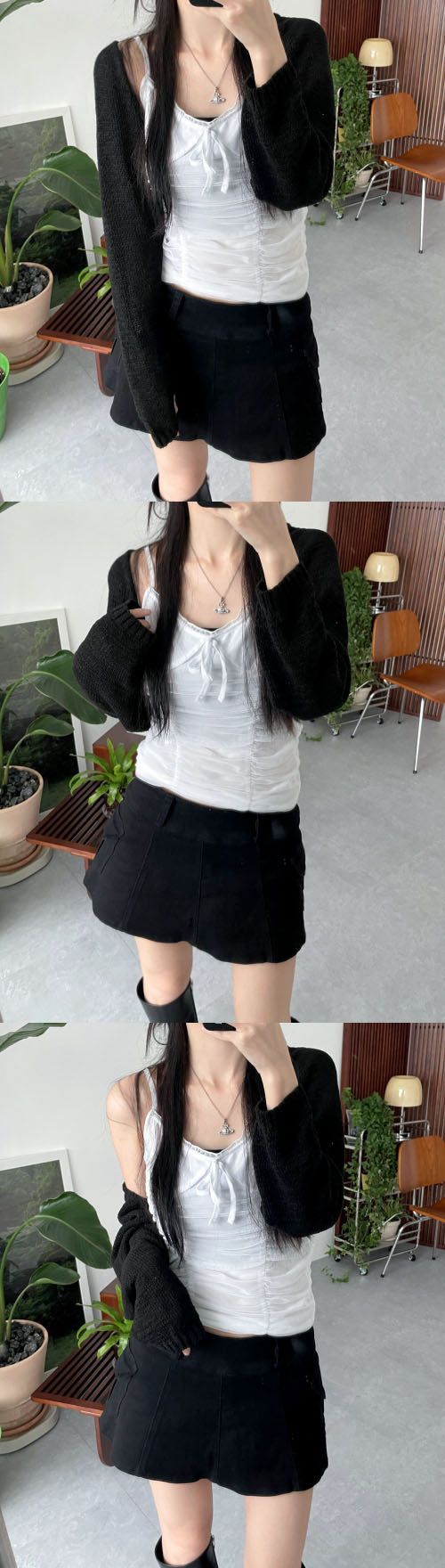 Lace shirring bustier (4 colors)