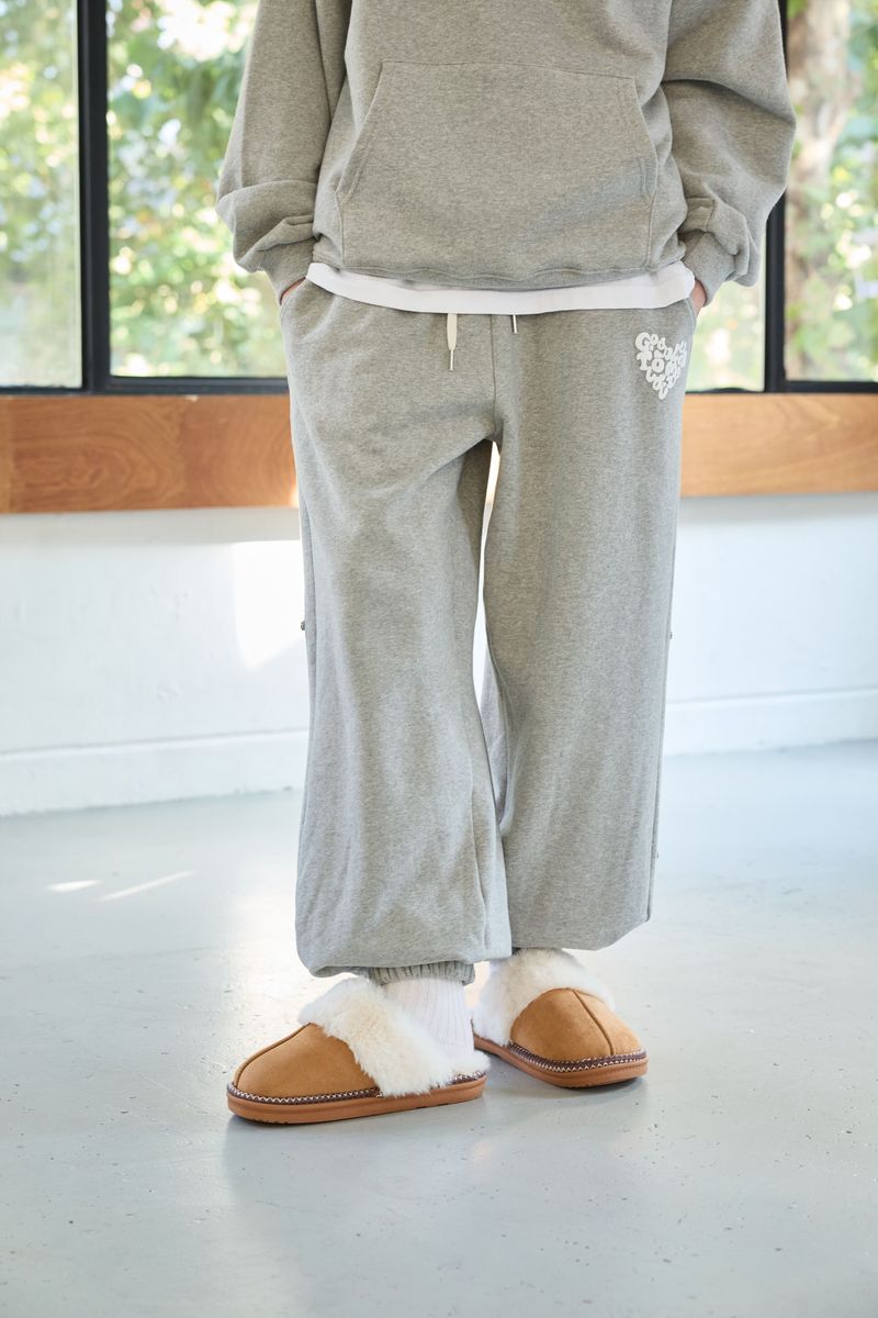 GOODLUCK HEART SNAP OFF SWEAT PANTS / MELANGE