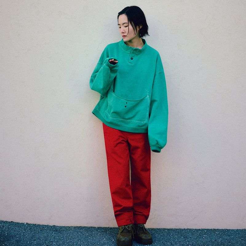 [OATSLIFE] Milk foam pullover / Plum ash